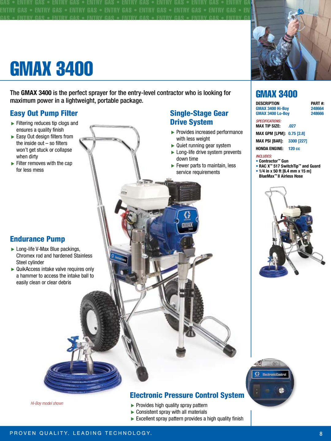 Graco Inc 230 Convertible, 337554, 200 Convertible Easy Out Pump Filter Single-Stage Gear, Drive System, Endurance pump 