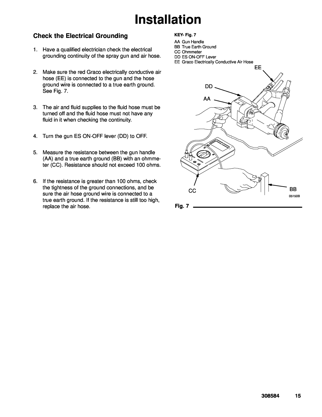 Graco Inc 3500WB, 308584, 222700 manual Check the Electrical Grounding, Installation 