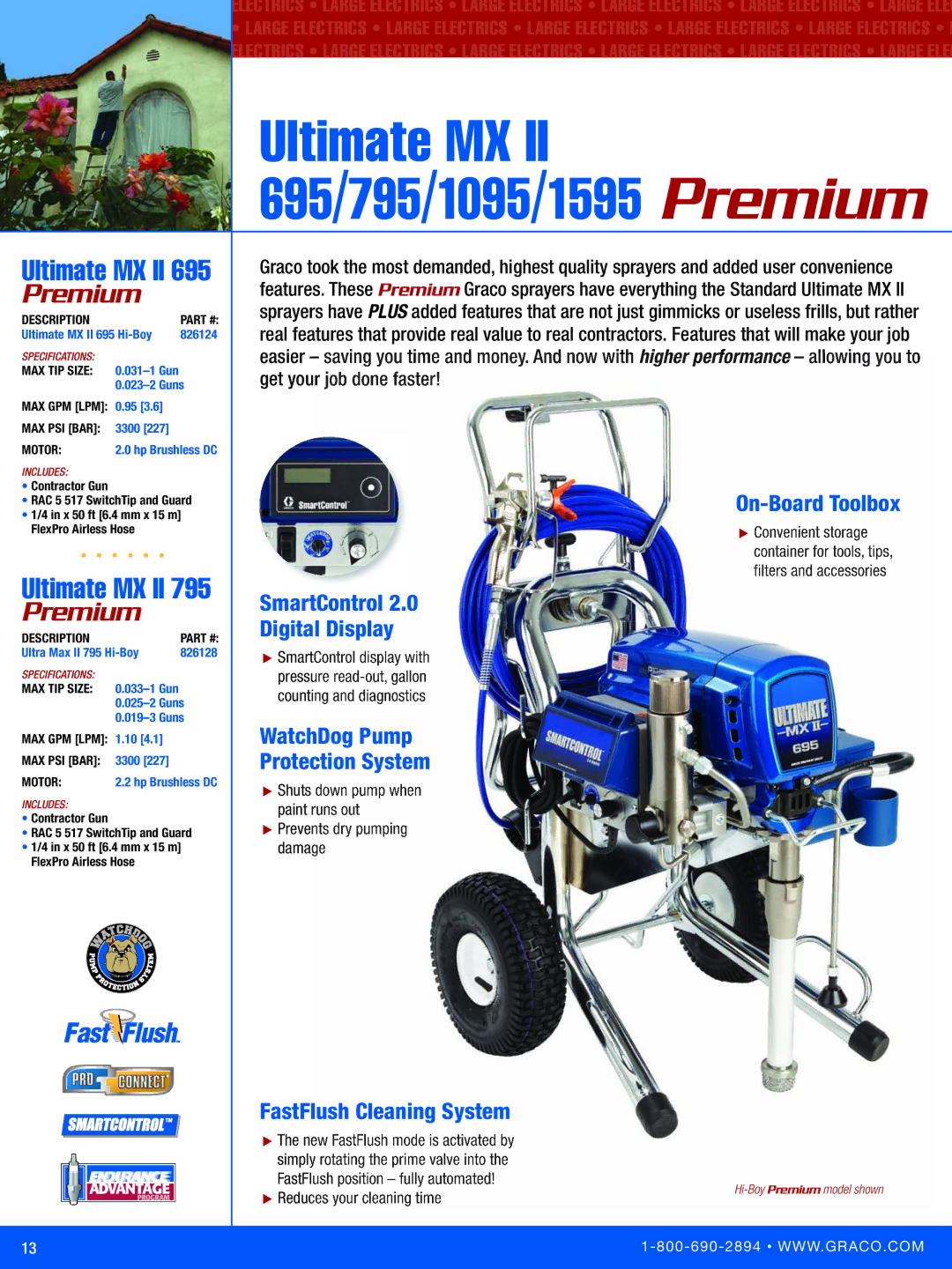 Graco Inc FT500 manual On-Board Toolbox, Digital Display, WatchDog Pump, Protection System, FastFlush Cleaning System 