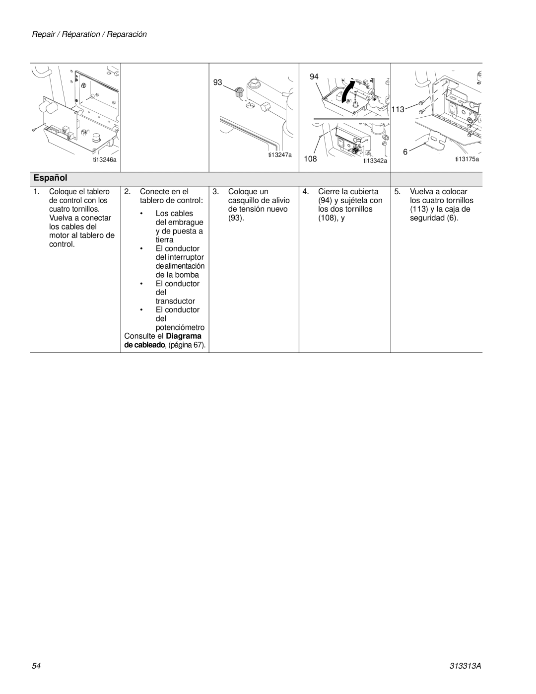 Graco Inc 500G, 313313A, 256790 important safety instructions Dealimentación 