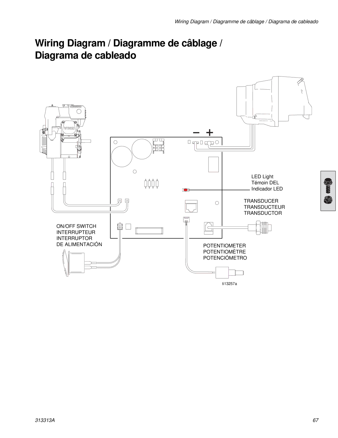 Graco Inc 313313A, 500G, 256790 important safety instructions Wiring Diagram / Diagramme de câblage Diagrama de cableado 