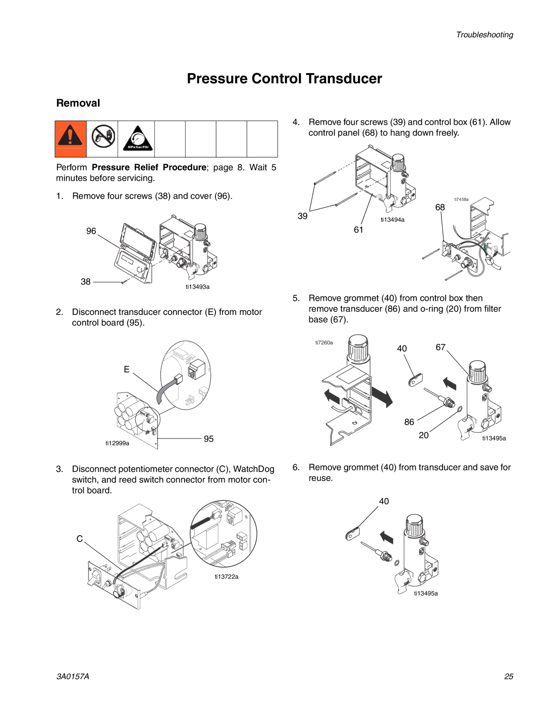 Graco Inc 695 Premium Hi-Boy, 795 Premium Hi-Boy, 3A0157A, 1095 Premium Hi-Boy Pressure Control Transducer 