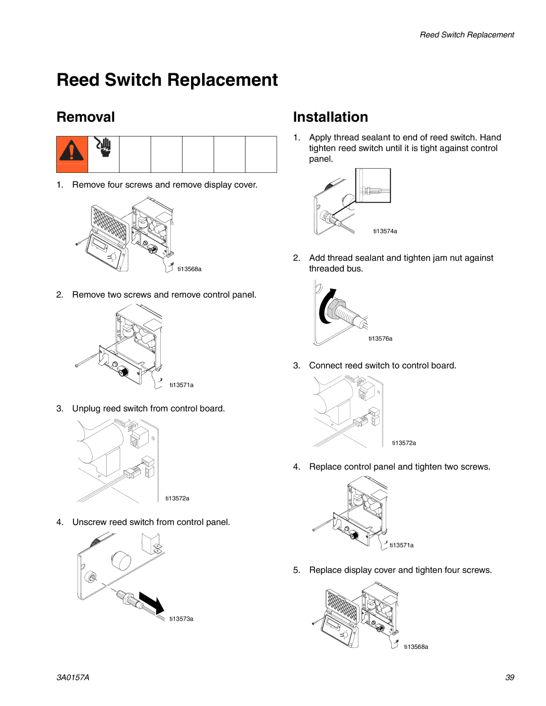 Graco Inc 1595 Premium Hi-Boy, 695 Premium Hi-Boy, 795 Premium Hi-Boy, 3A0157A Reed Switch Replacement, Removal Installation 