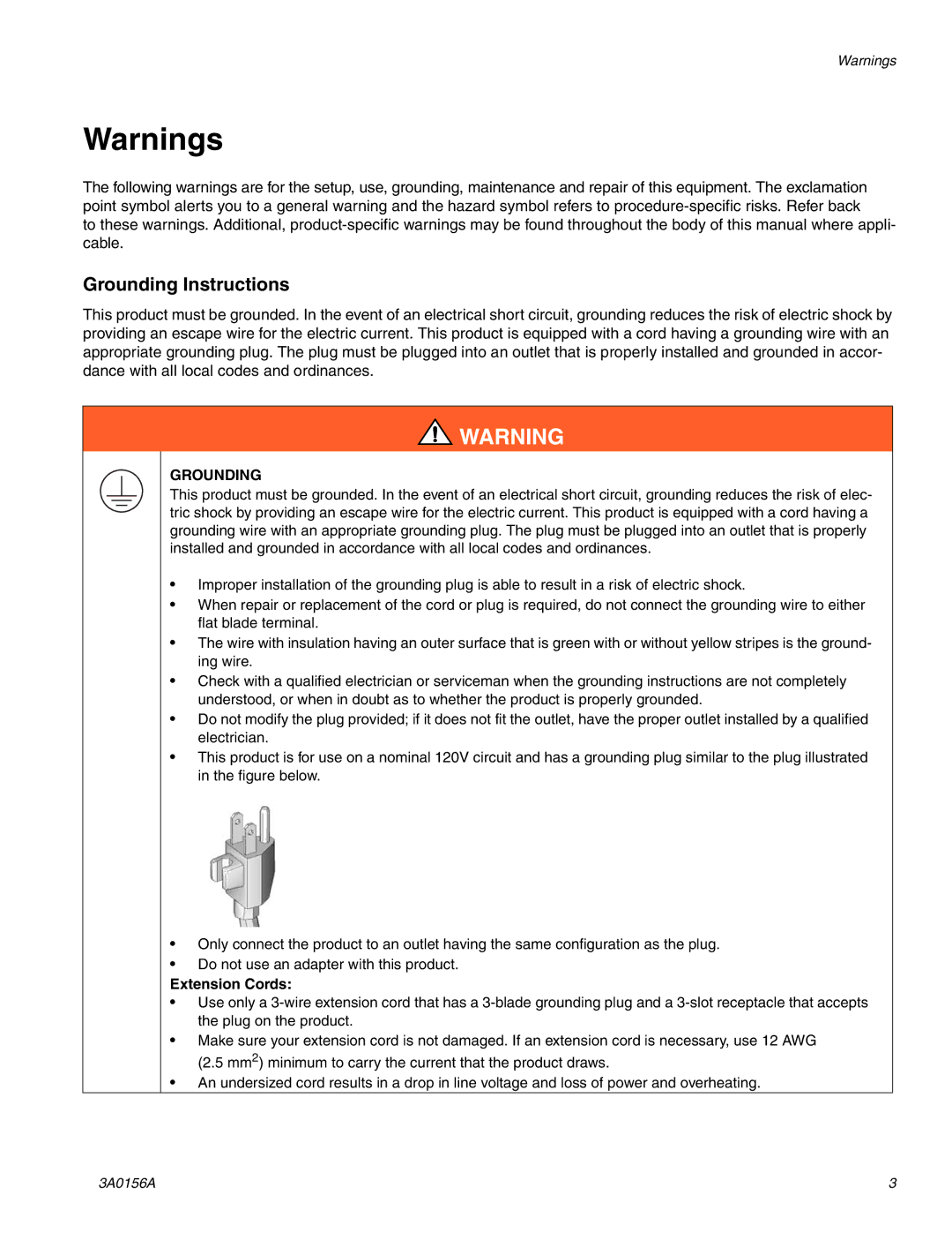 Graco Inc 695 Premium Hi, 795 Premium Hi, 3A0156A, ti14838a, ti15034a, ti15035a, ti15036a, Mark V Grounding Instructions 