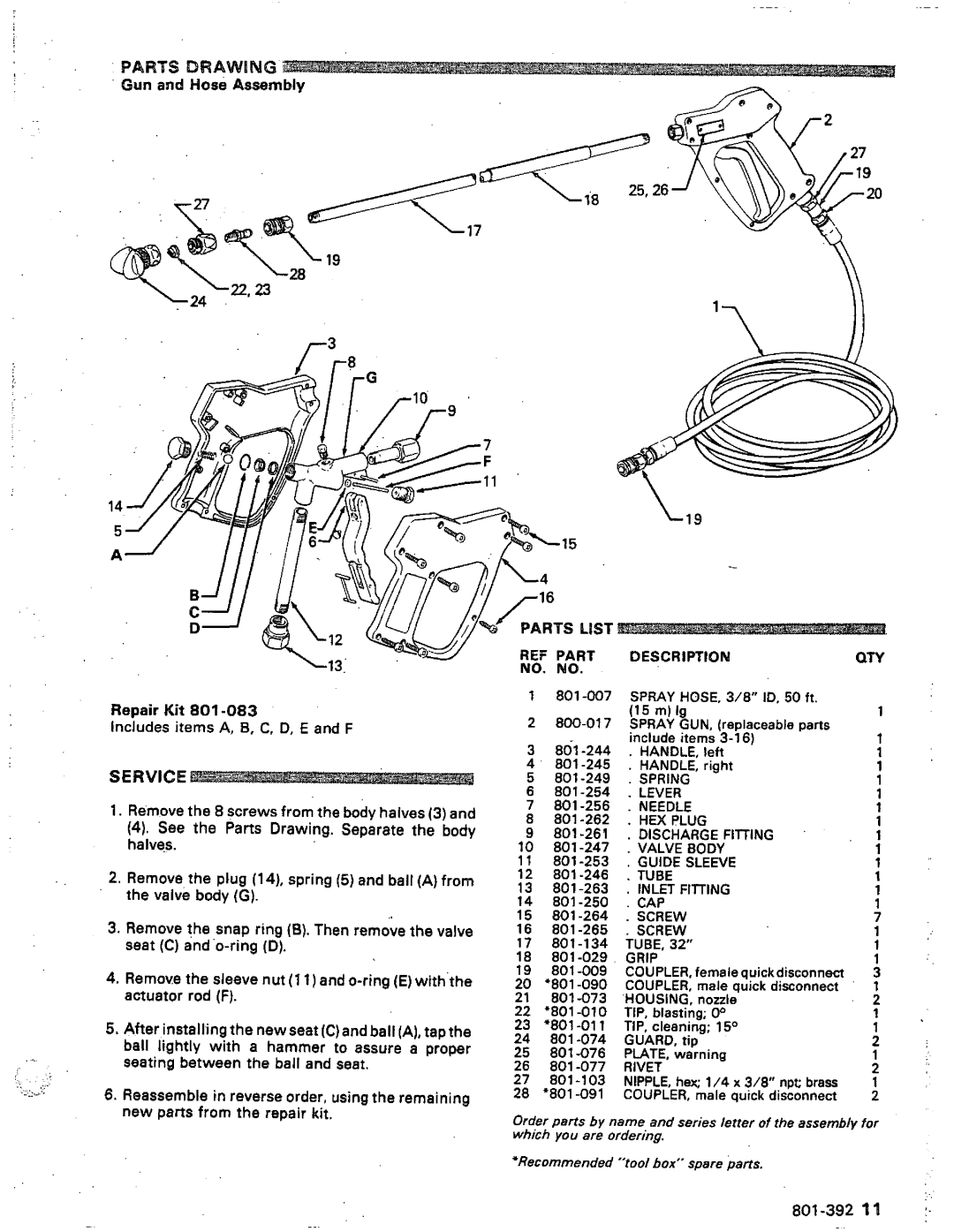 Graco Inc 2104E, 800-053, 801-392 manual Cap 