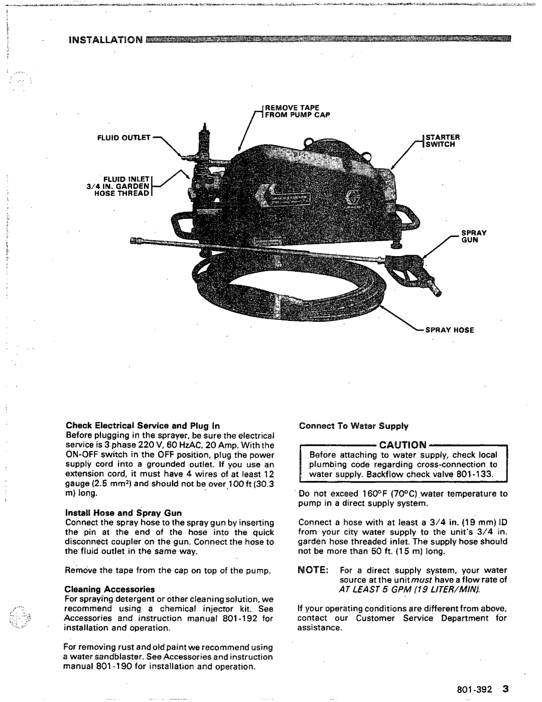 Graco Inc 800-053, 2104E manual 801-392 