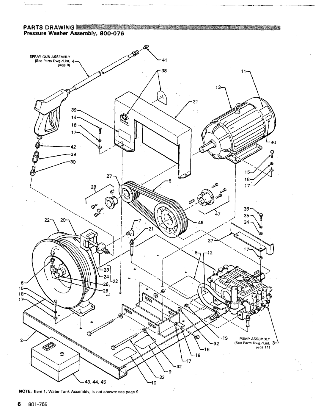 Graco Inc 800-076, 1020E manual Parts Drawing, 801-765 