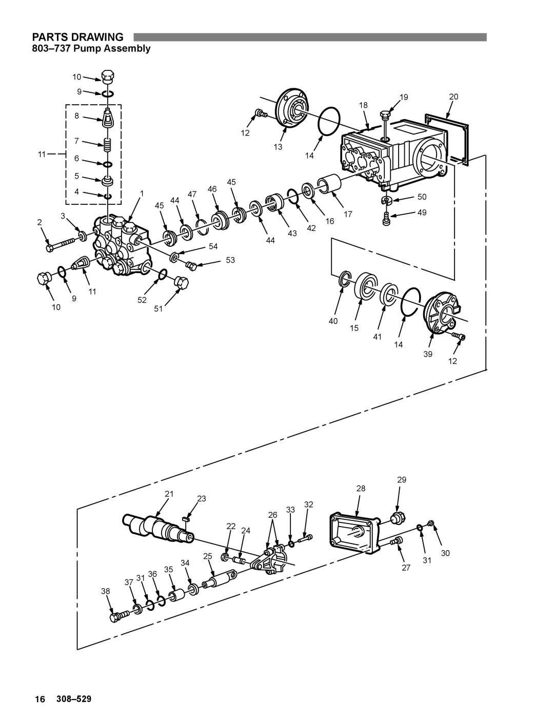 Graco Inc 308-529, 800-638, 800-639, 800-690, 3040, 2540 manual Parts Drawing, Pump Assembly 