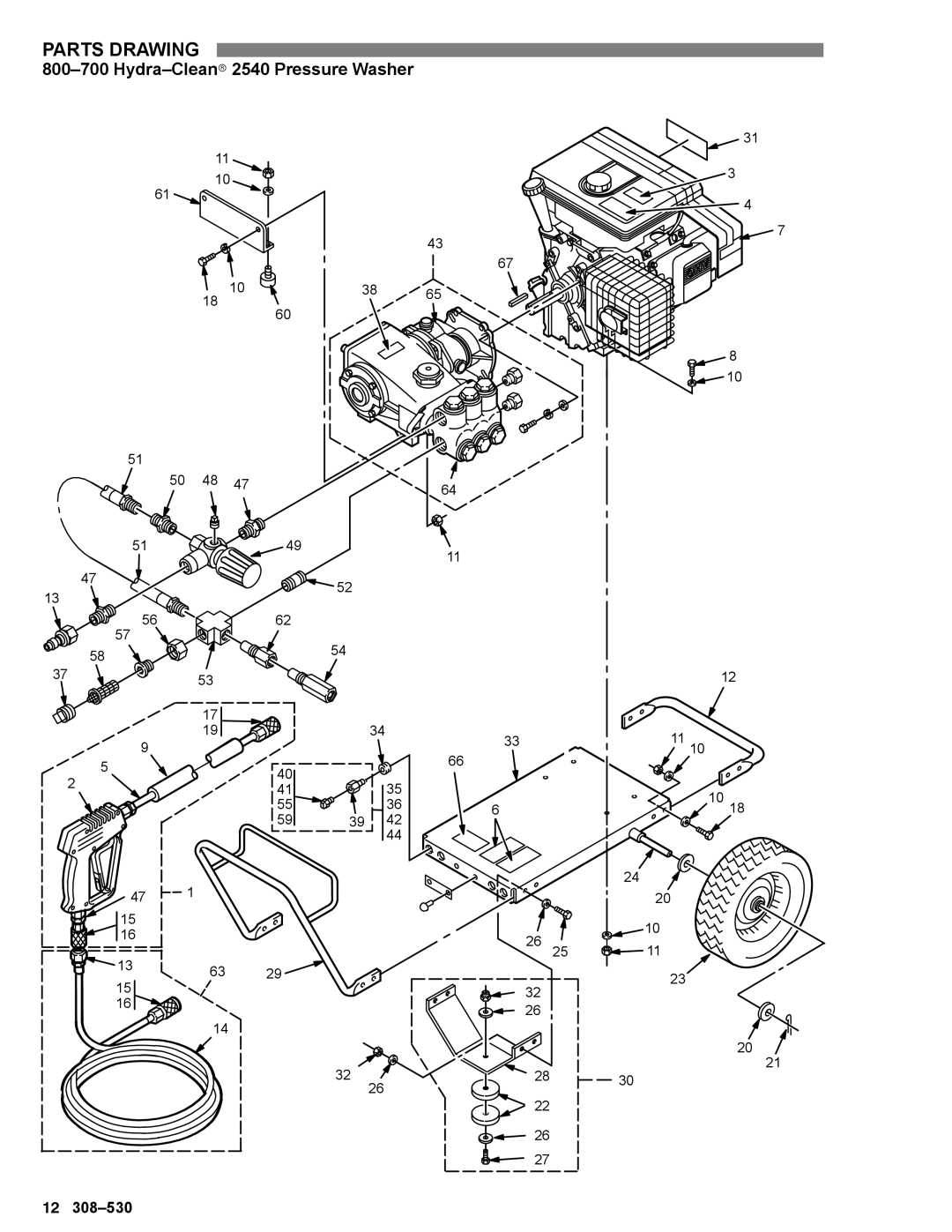 Graco Inc 800-698, 800-700, 800-699, 308-530 manual Hydra-Cleanr2540 Pressure Washer 