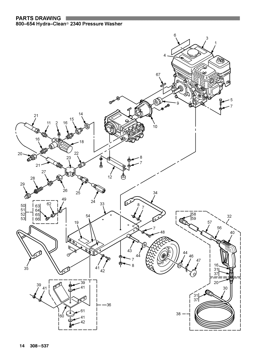 Graco Inc 800-717, 800-682, 800-654, 308-537, 1530, 1026 manual Hydra-Cleanr2340 Pressure Washer 