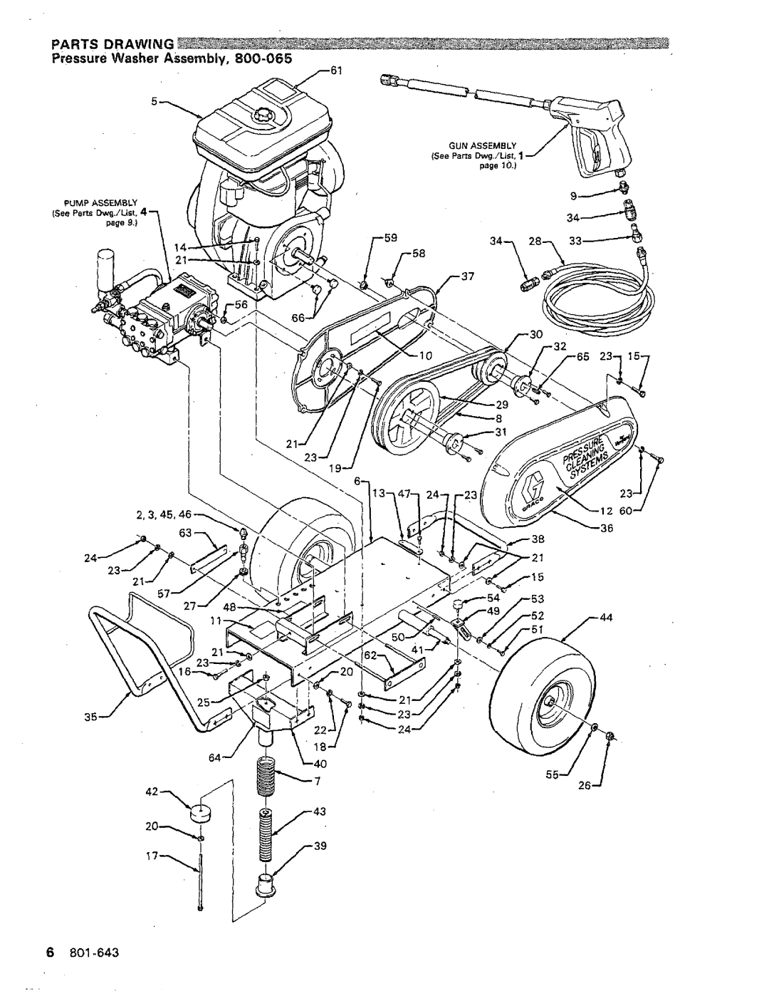 Graco Inc manual PARTSDRAWING Pressure Washer Assembly, 6801-643, 42%0 - y 