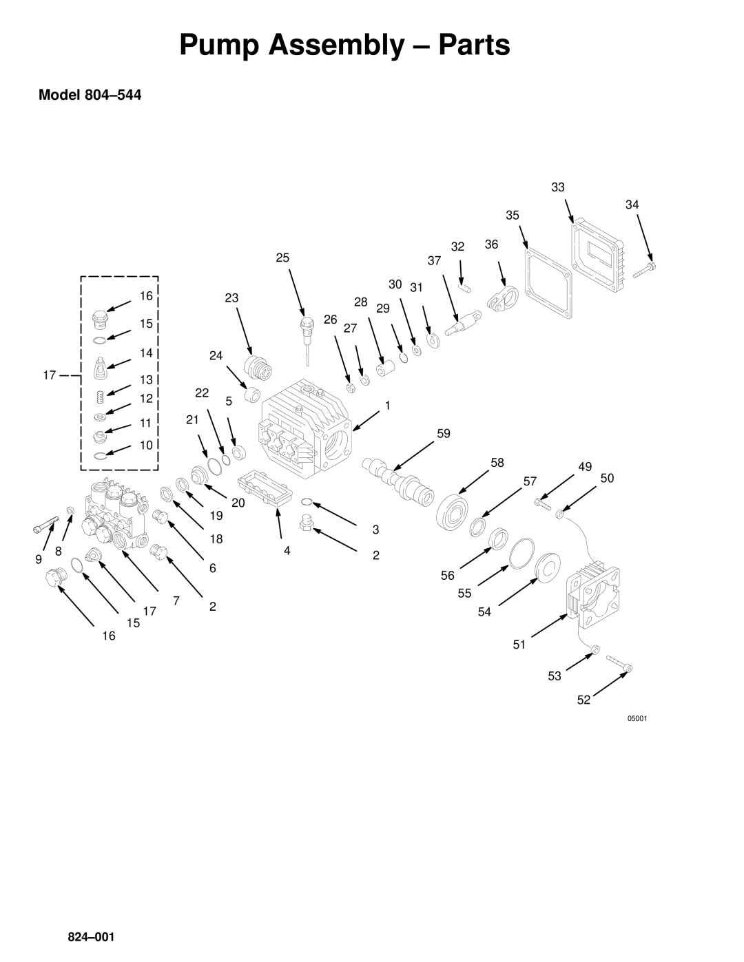 Graco Inc 824-007, 824-006, 824-001, 2800 owner manual Pump Assembly ± Parts, 20 824±001 