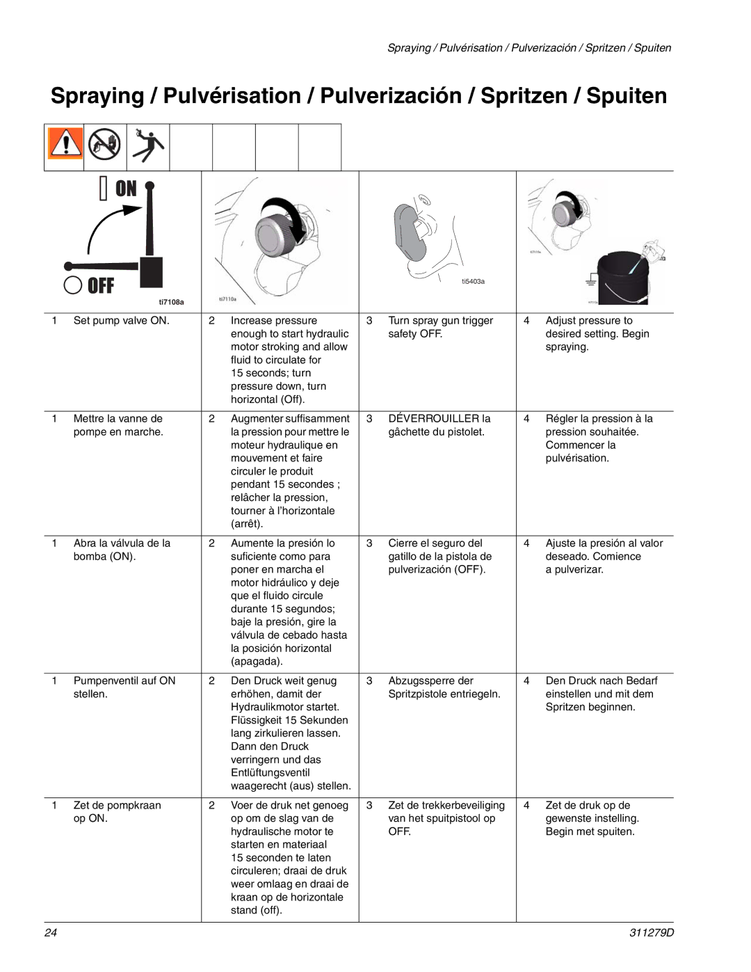 Graco Inc 833, 311279D important safety instructions Off 