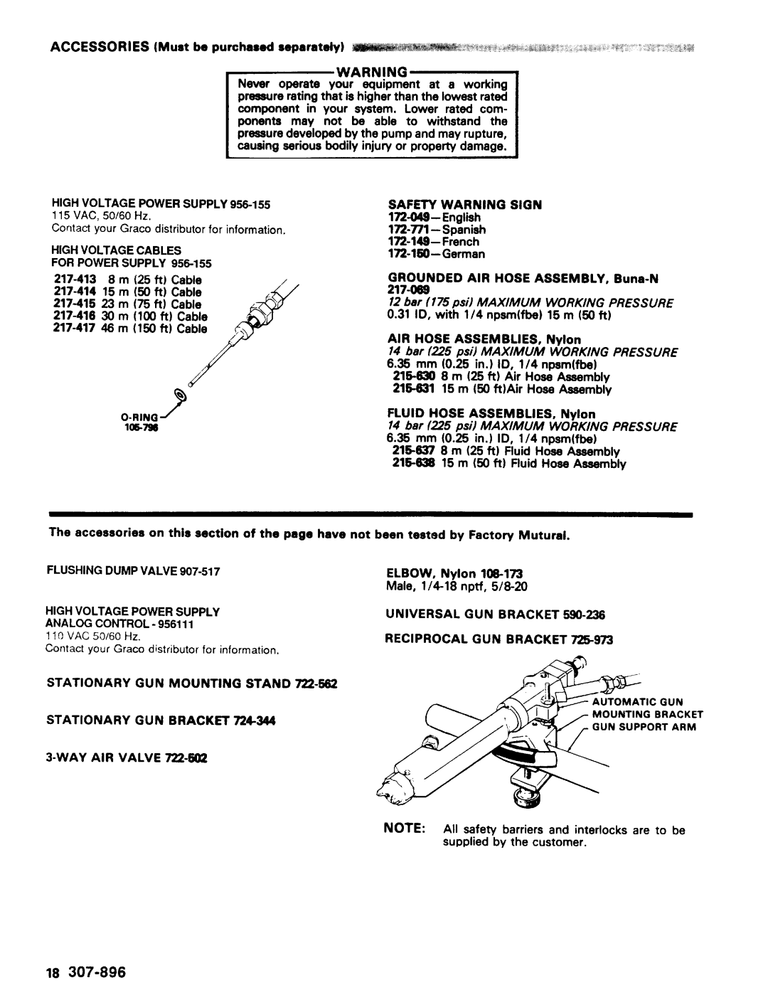 Graco Inc 956-112, 907-292, 956-610, 307-896 manual 