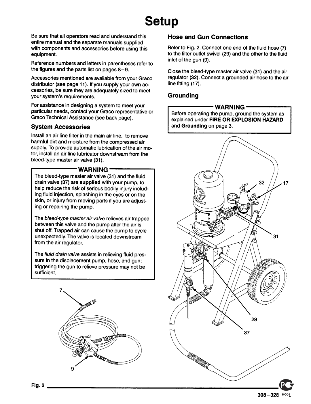 Graco Inc President, 965-272, 308-328 manual 