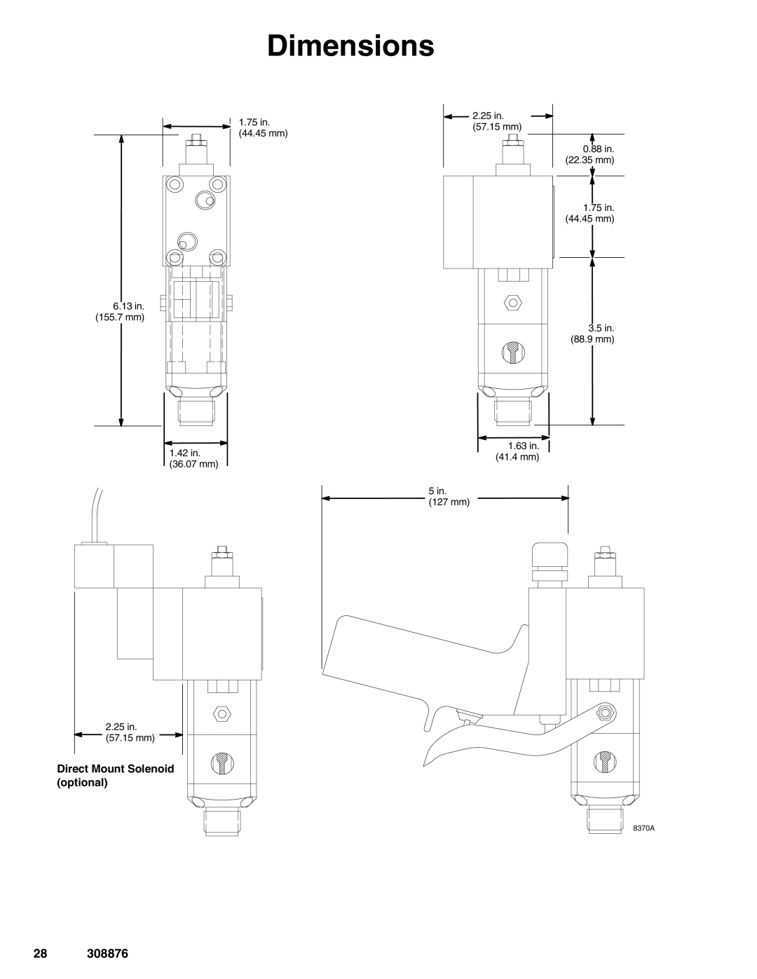 Graco Inc 965786, 965767, 243666, 308876, 965768, 965766, 243482 important safety instructions Dimensions 