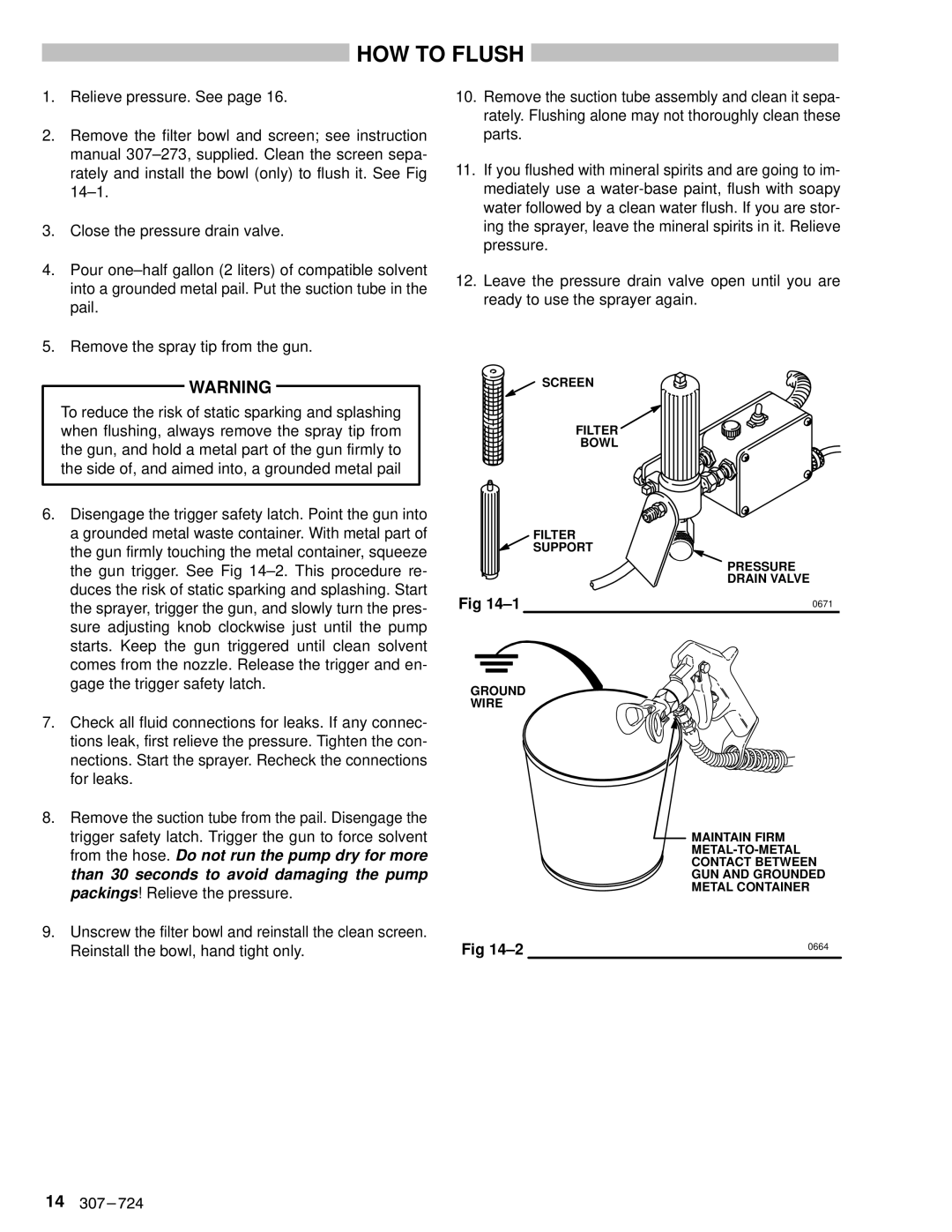 Graco Inc EM390 instruction manual HOW to Flush 