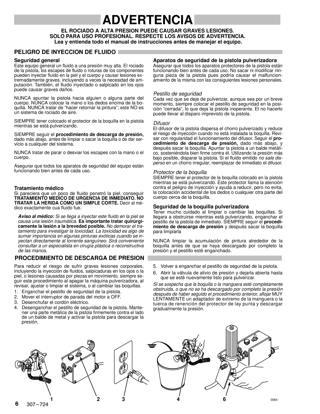 Graco Inc EM390 EL Rociado a Alta Presion Puede Causar Graves Lesiones, Seguridad general, Tratamiento médico 