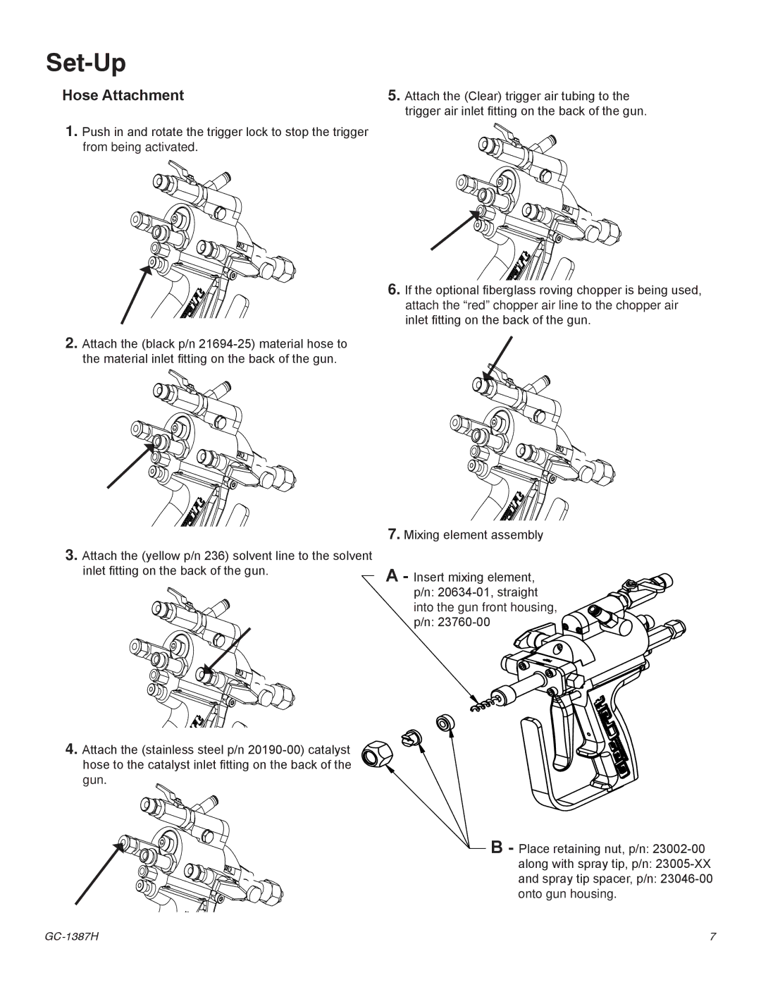 Graco Inc GC-1387J important safety instructions Set-Up, Hose Attachment 