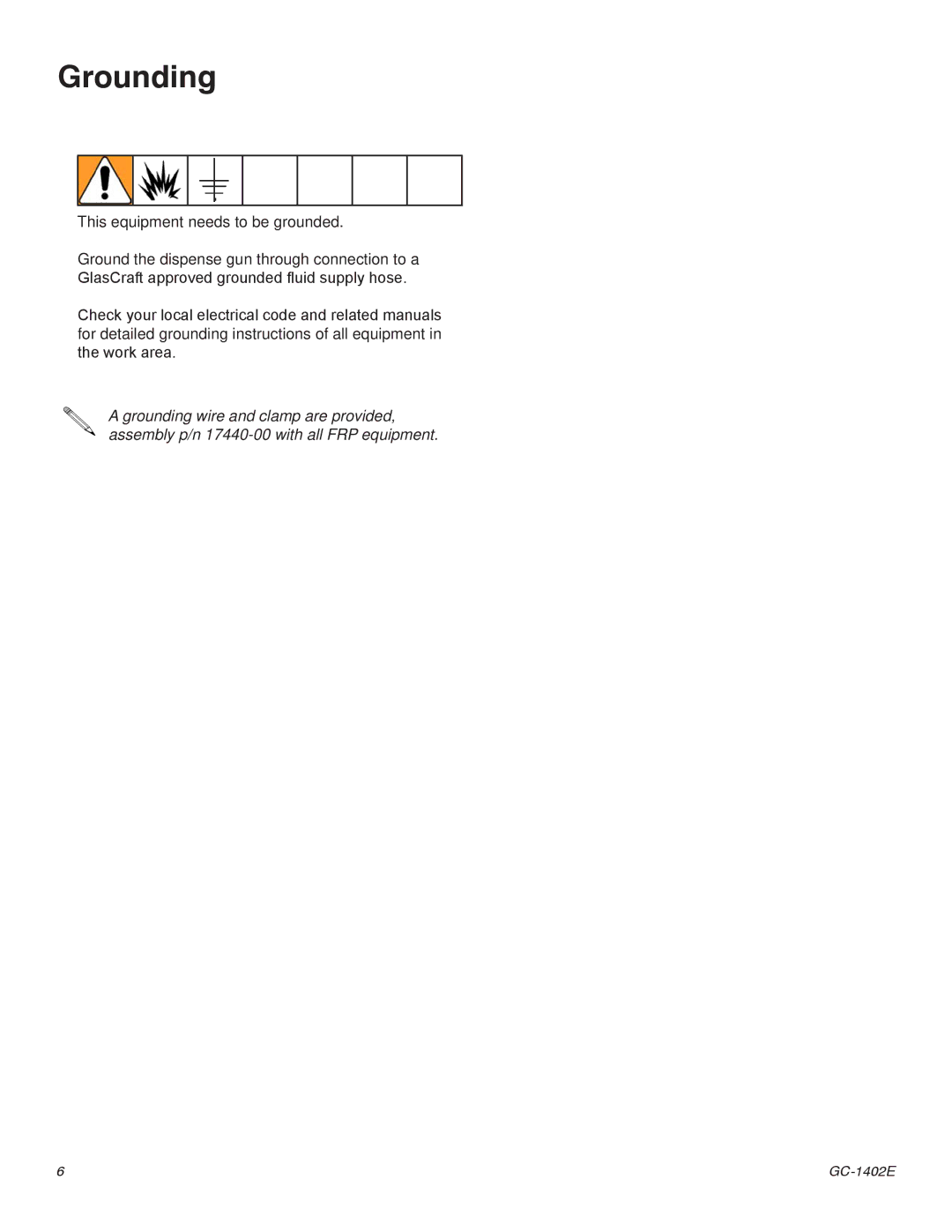 Graco Inc GC-1402E, GC-1402F important safety instructions Grounding 