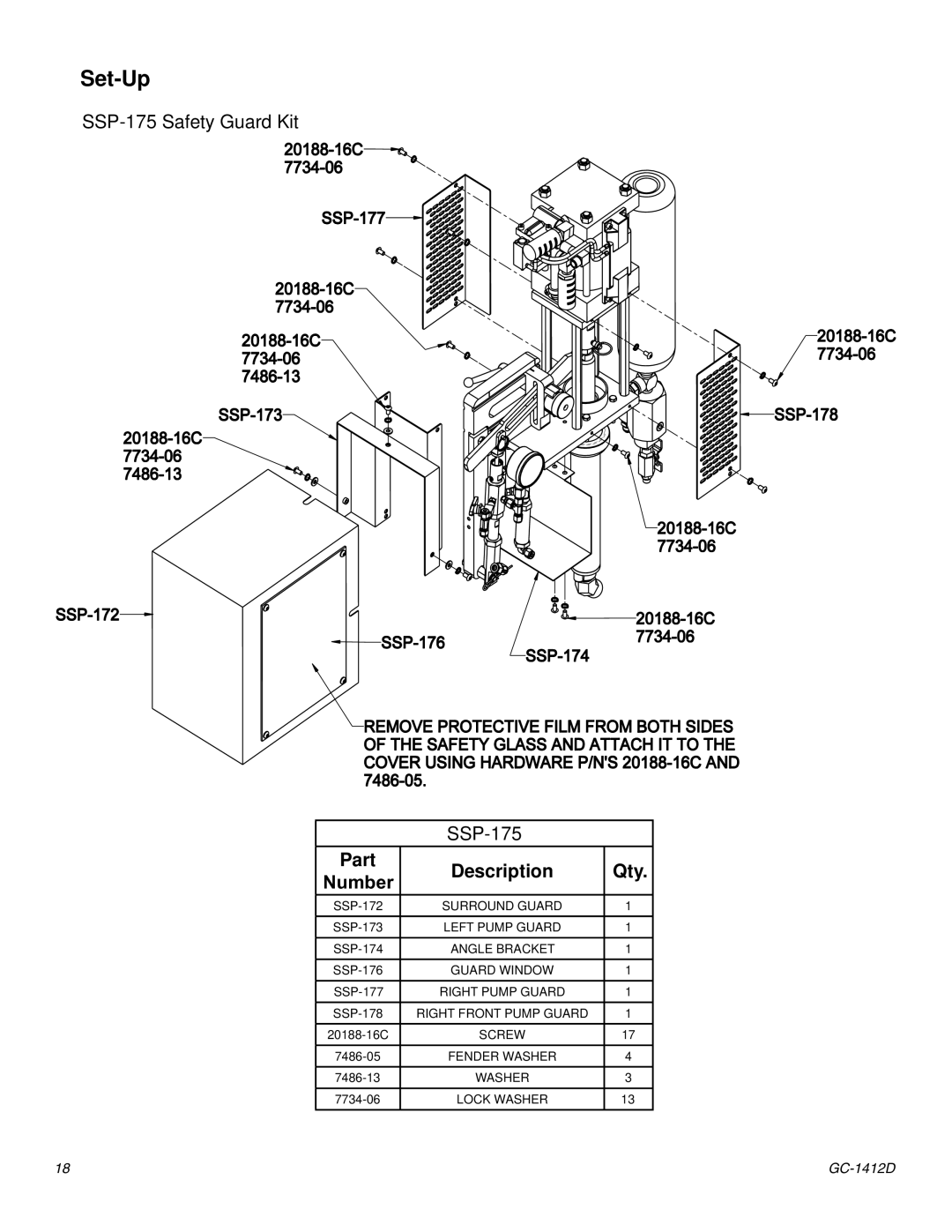 Graco Inc GC-1412 important safety instructions Part Description Qty, 1XPEHU 