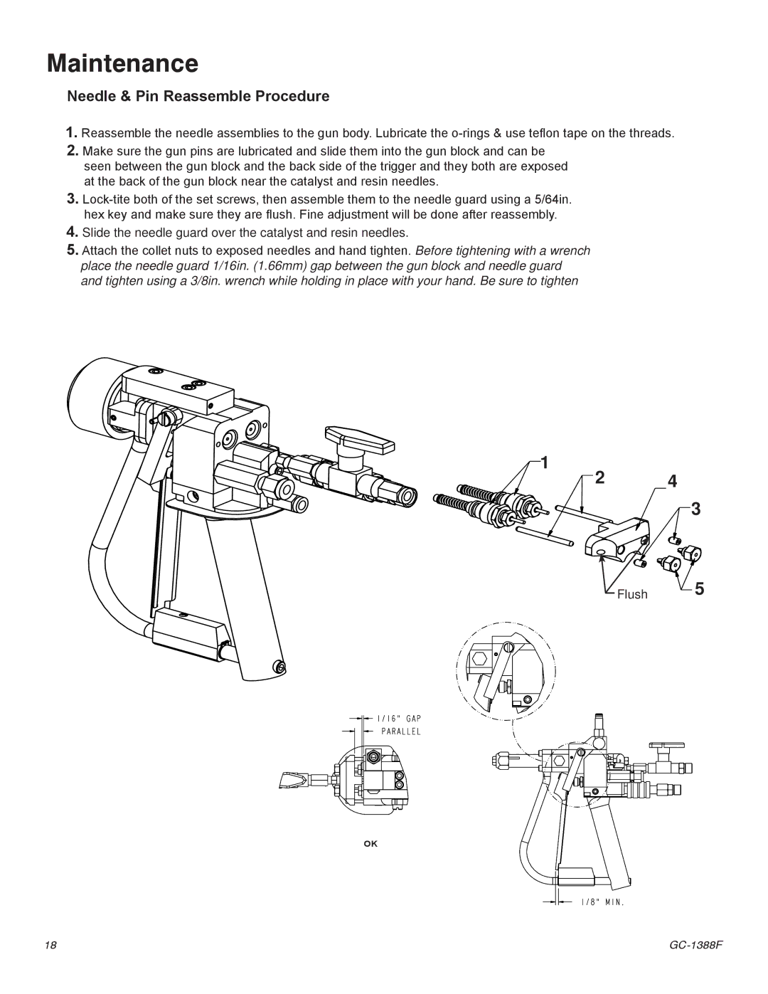 Graco Inc Indy-X Chop, GC-1388G important safety instructions Needle & Pin Reassemble Procedure 