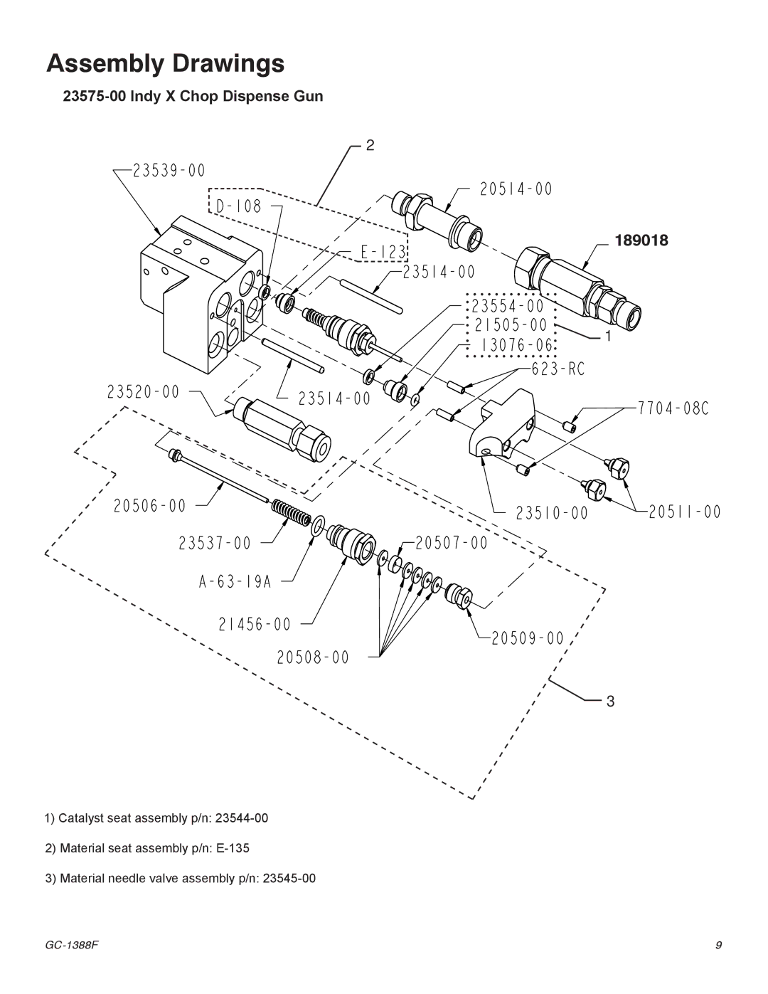 Graco Inc GC-1388G, Indy-X Chop important safety instructions Assembly Drawings, Indy X Chop Dispense Gun 