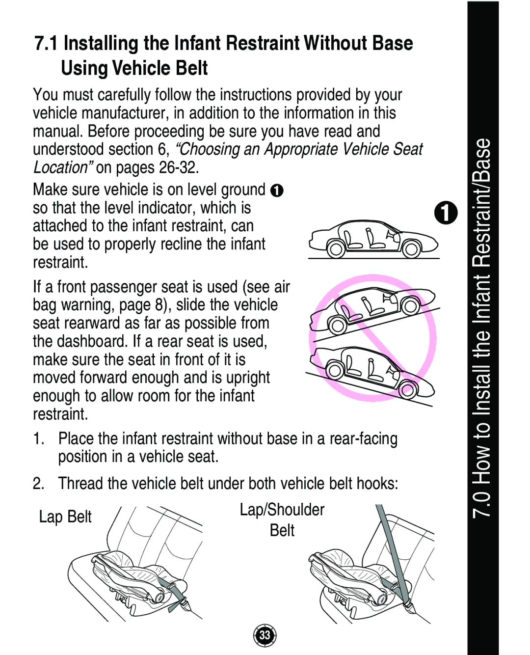 Graco Infant Restraint/Carrier manual How to Install the Infant Restraint/Base 