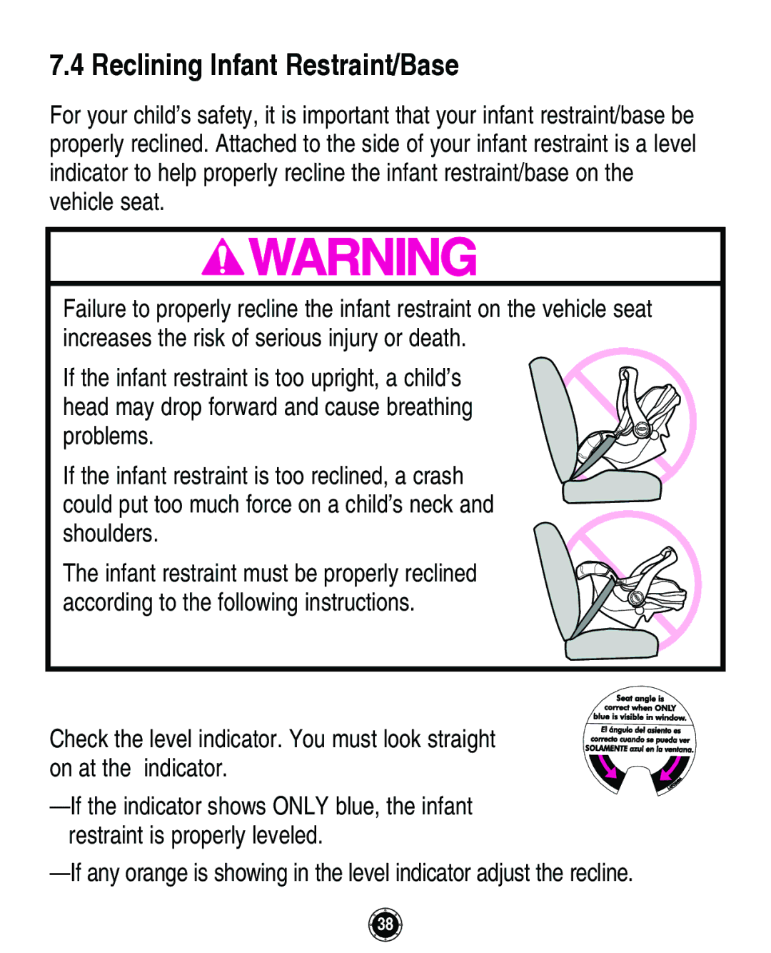 Graco Infant Restraint/Carrier manual Reclining Infant Restraint/Base 