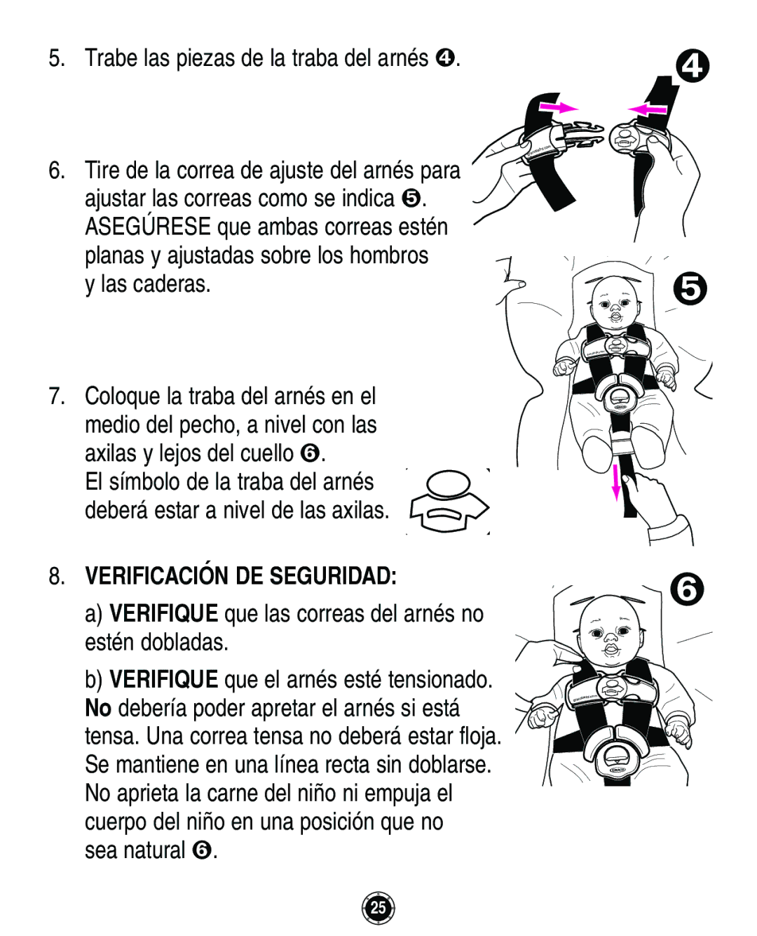 Graco Infant Restraint/Carrier Trabe las piezas de la traba del arnés, Las caderas, Axilas y lejos del cuello, Sea natural 