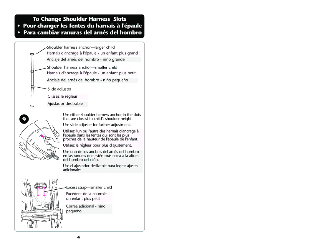 Graco ISPA001AC manual That are closest to child’s shoulder height 