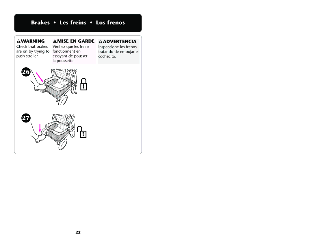 Graco ISPA001AE manual Brakes Les freins Los frenos 