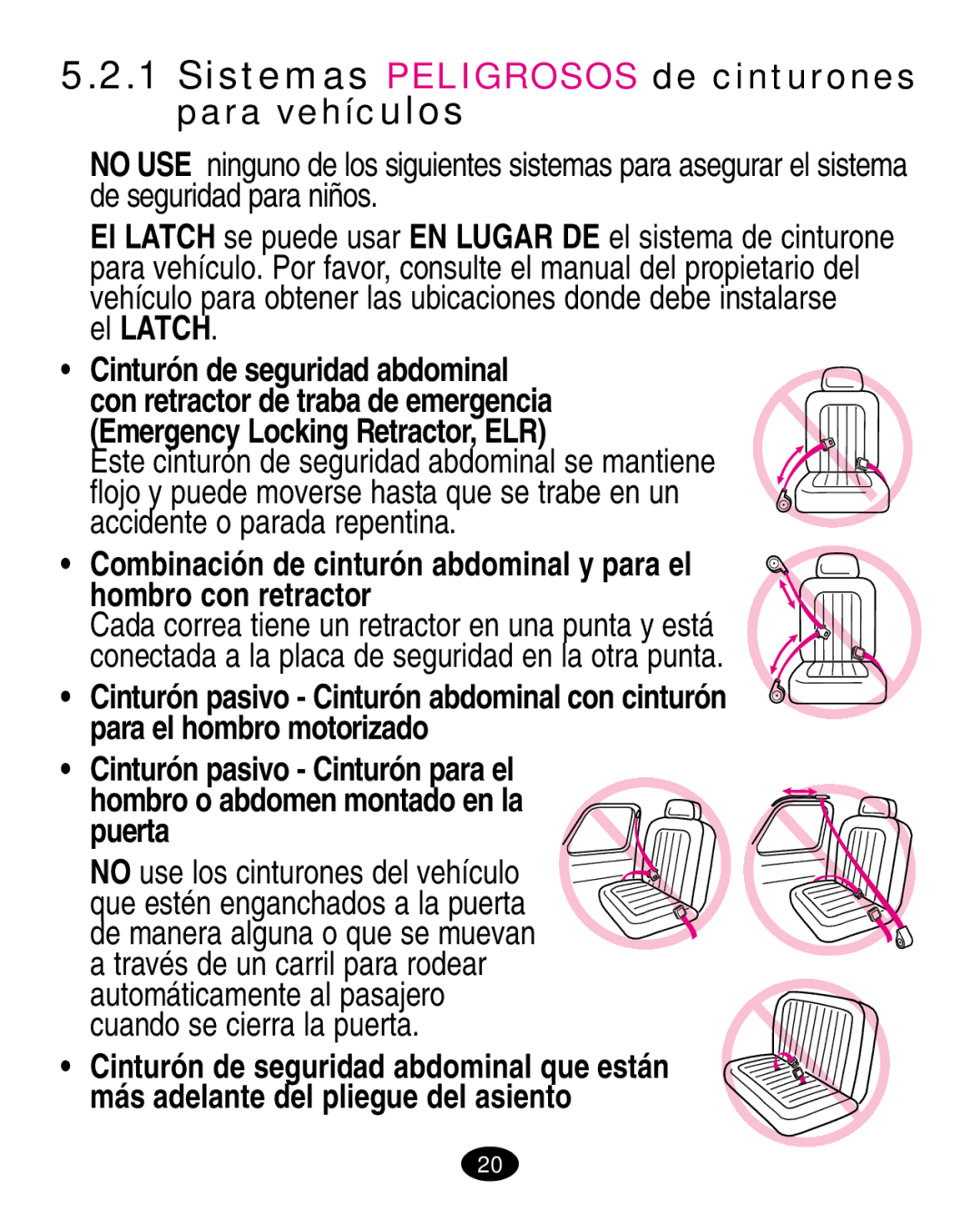 Graco ISPA003AA manual El Latch, Emergency Locking Retractor, ELR 