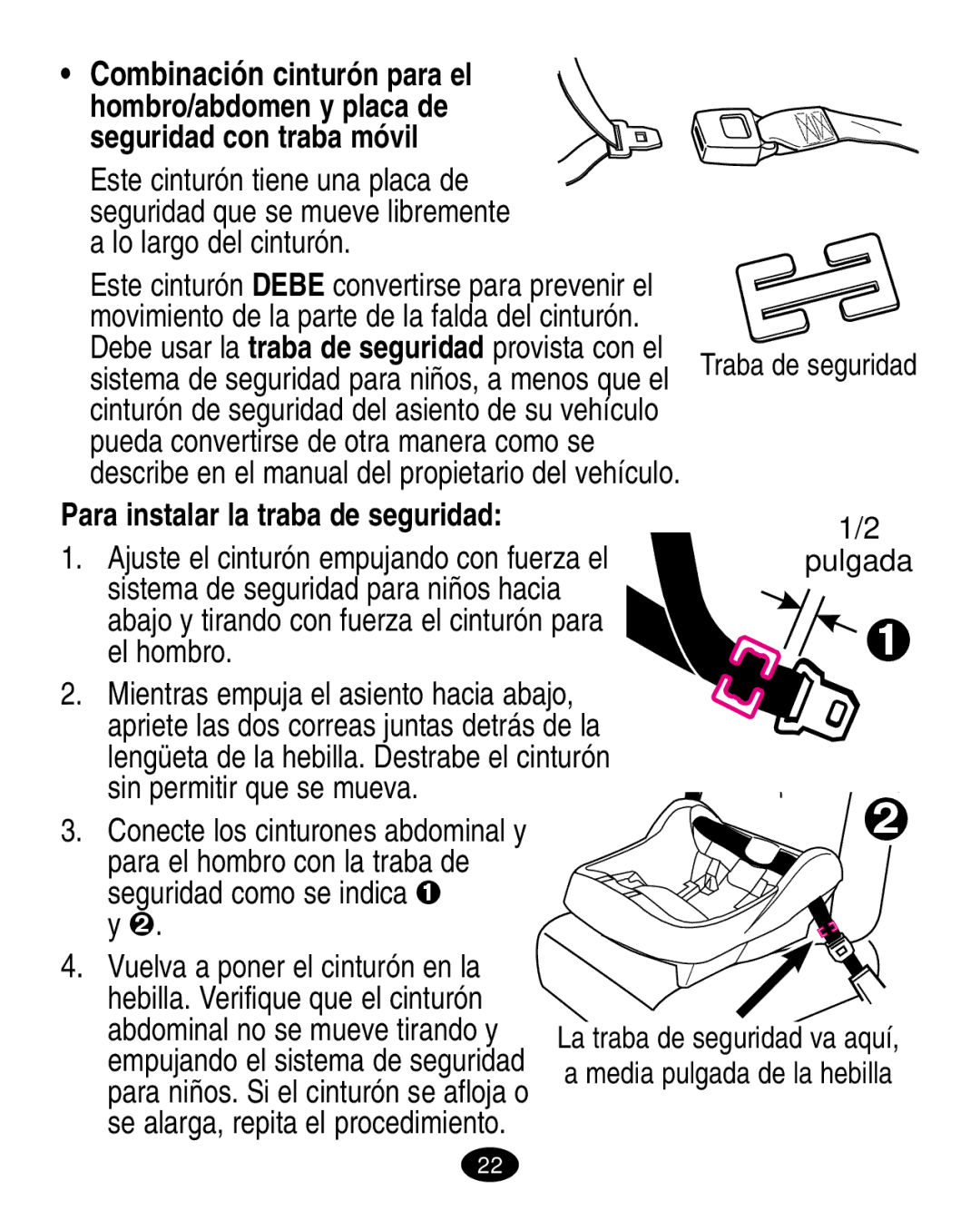 Graco ISPA003AA manual Seguridad con traba móvil 