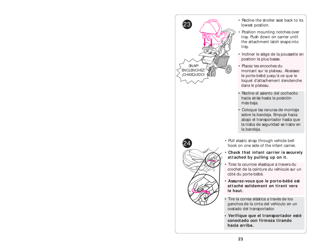 Graco ISPA003AB manual Snap Enclenchez ¡CHASQUIDO 