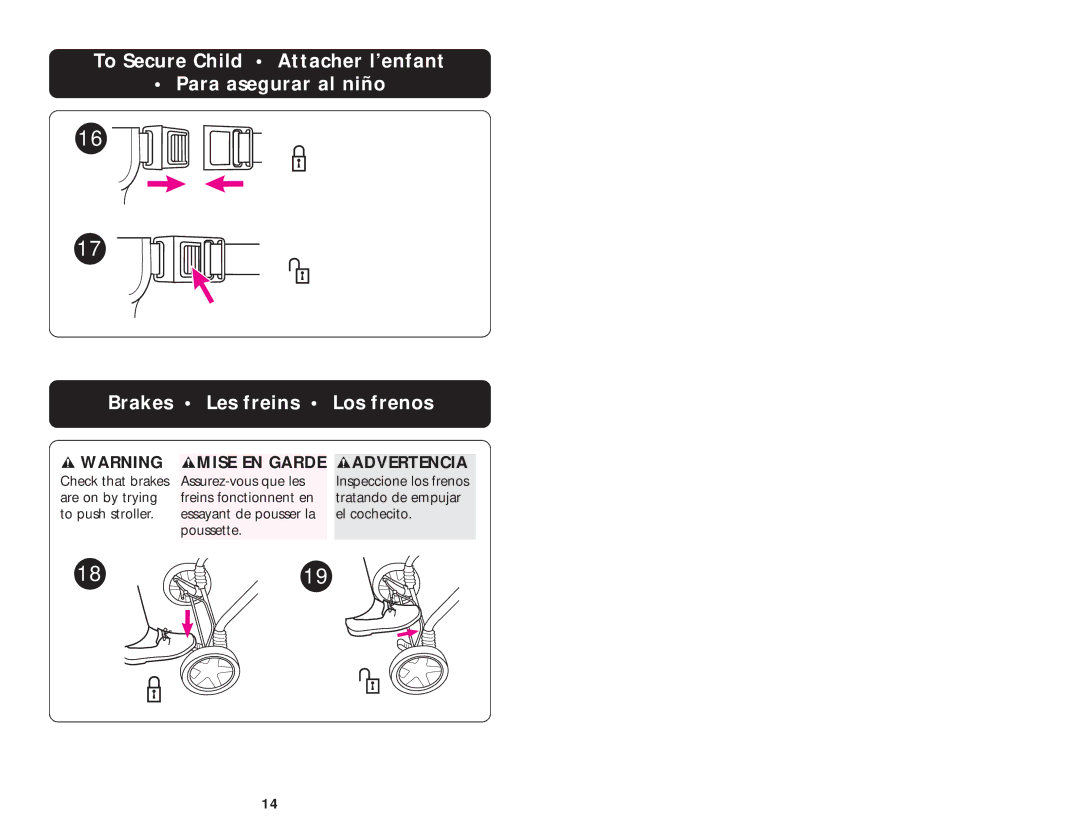 Graco ISPA006AB manual Rear Wheels Les roues arrières Las ruedas traseras 