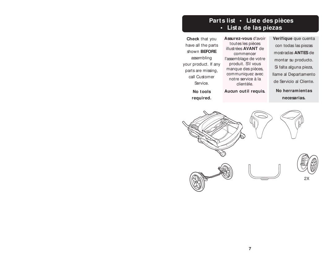 Graco ISPA006AB manual Parts list Liste des pièces Lista de las piezas, Assurez-vous davoir 