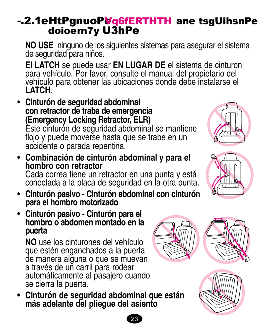 Graco ISPA010AB manual Latch, Cinturón de seguridad abdominal 