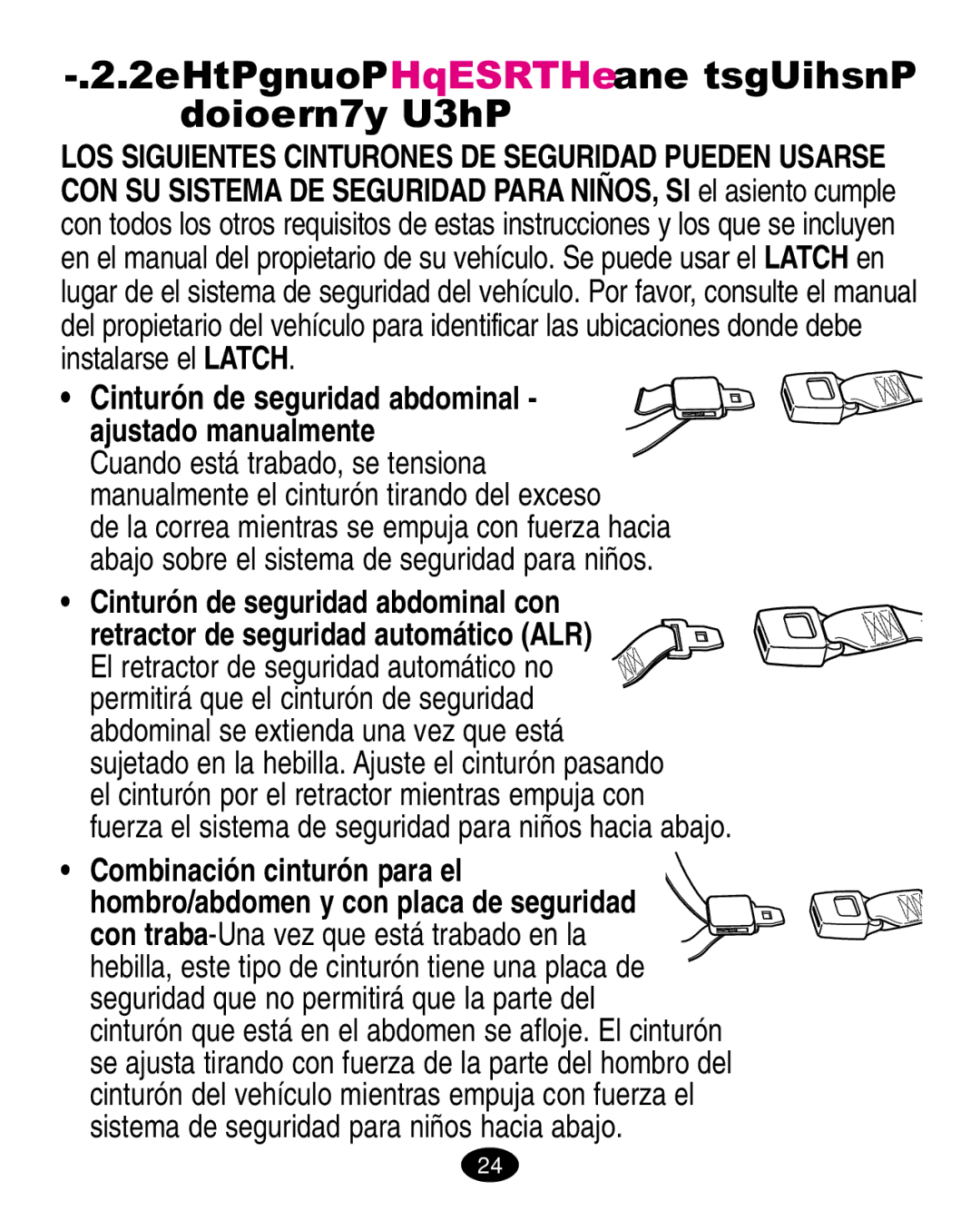 Graco ISPA010AB manual Sistemas Seguros de cinturones para vehículos 