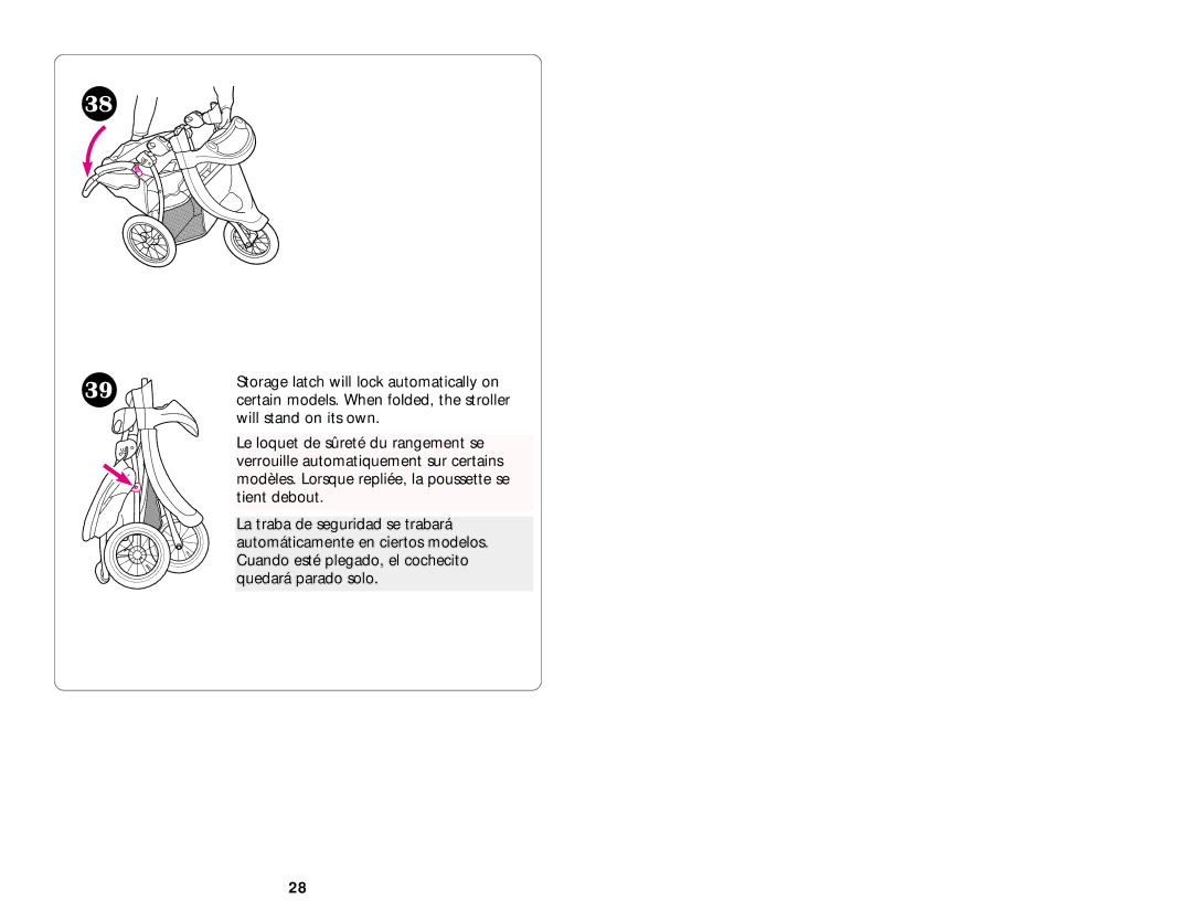 Graco ISPA010AB manual To Open Stroller Ouvrir la poussette Abrir el cochecito 