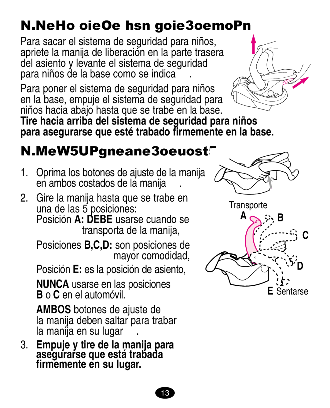 Graco ISPA010AB manual Sacar y conectar la base, Ajuste de la manija, Ambos botones de ajuste de 