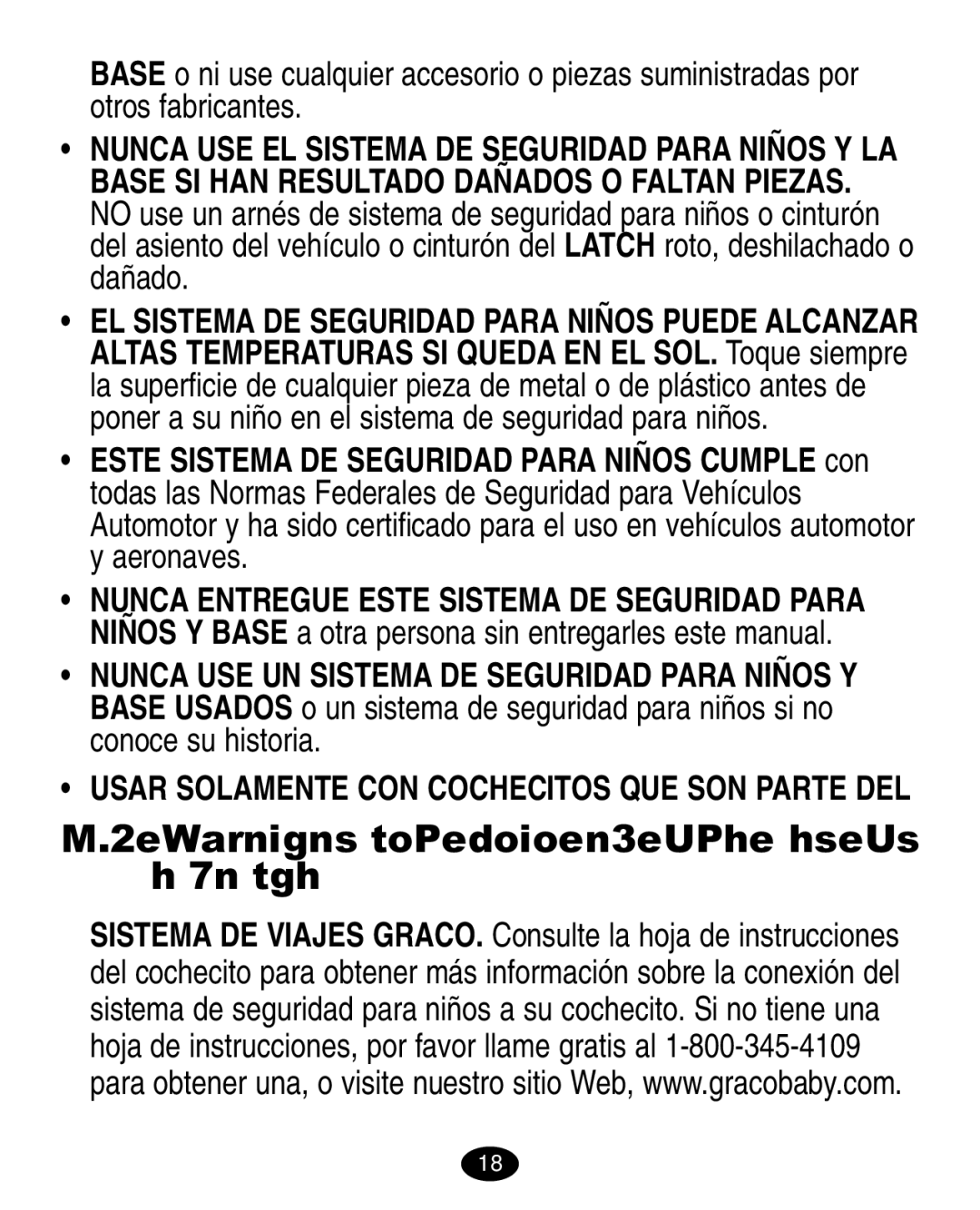 Graco ISPA010AB manual Advertencias para el uso con un cochecito 