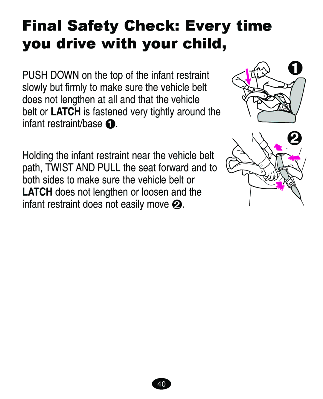 Graco ISPA010AD manual Final Safety Check Every time you drive with your child 