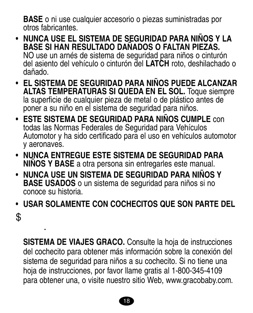 Graco ISPA020AB manual Advertencias para el uso con un cochecito 