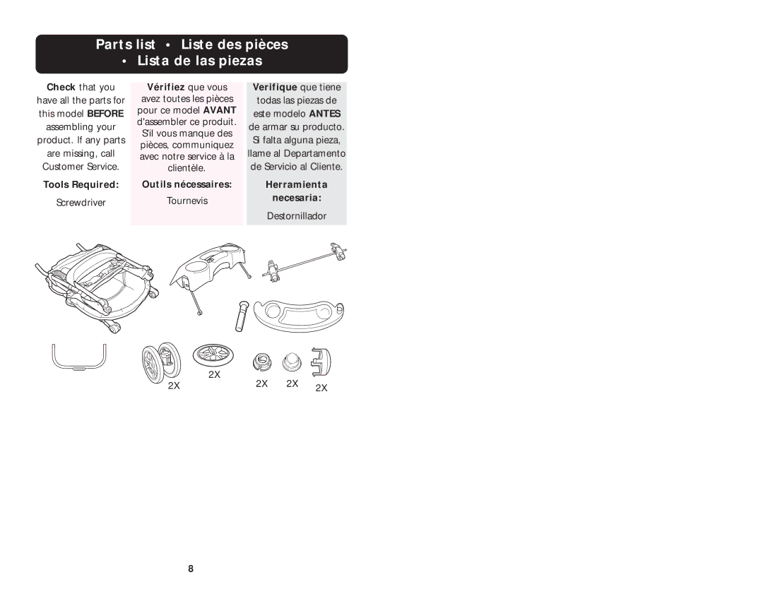 Graco ISPA059AA manual Parts list Liste des pièces Lista de las piezas 