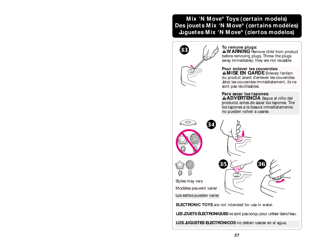 Graco ISPA060AA manual To remove plugs 