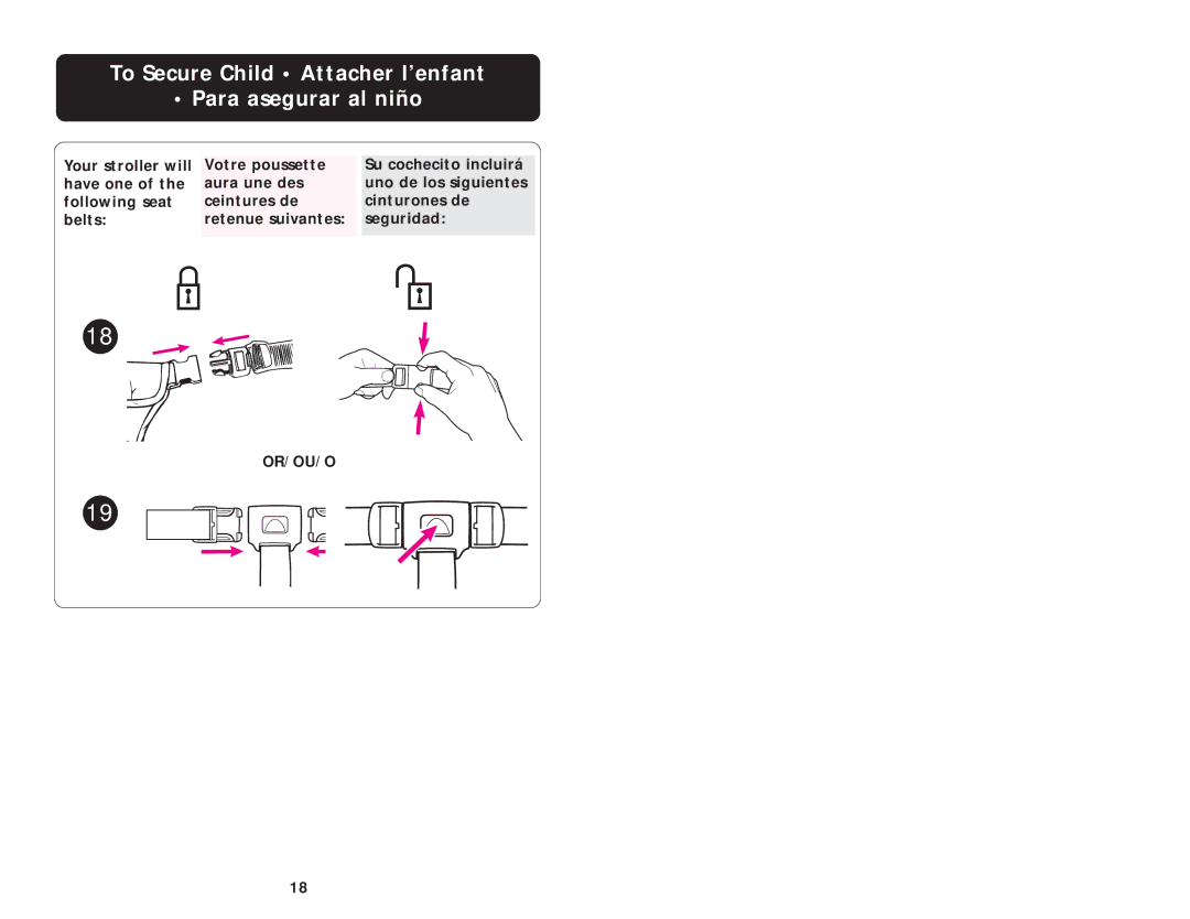 Graco ISPA066AA manual To Secure Child Attacher l’enfant Para asegurar al niño 