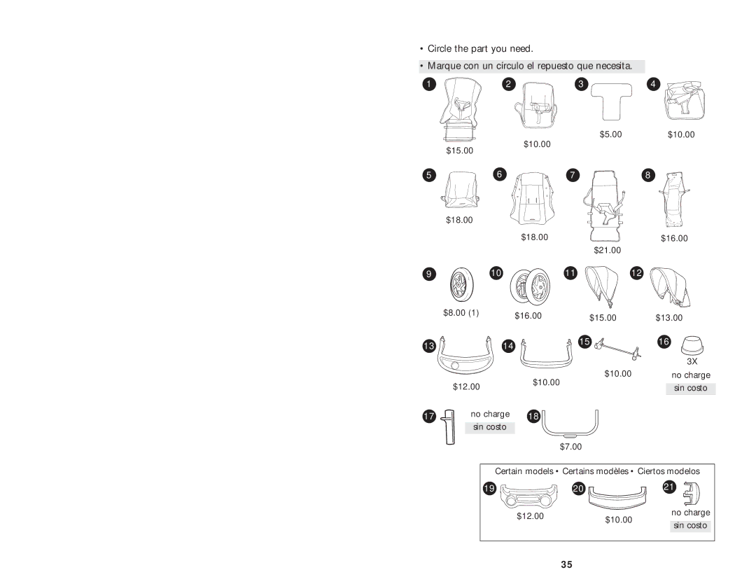 Graco ISPA066AA manual $10.00 $5.00 $15.00 $18.00 $16.00 $21.00 $8.00 $13.00 