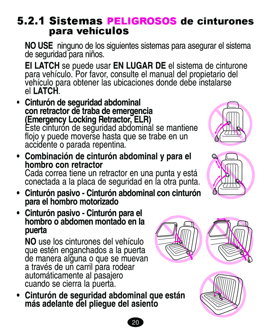 Graco ISPA067AA manual El Latch, Emergency Locking Retractor, ELR 