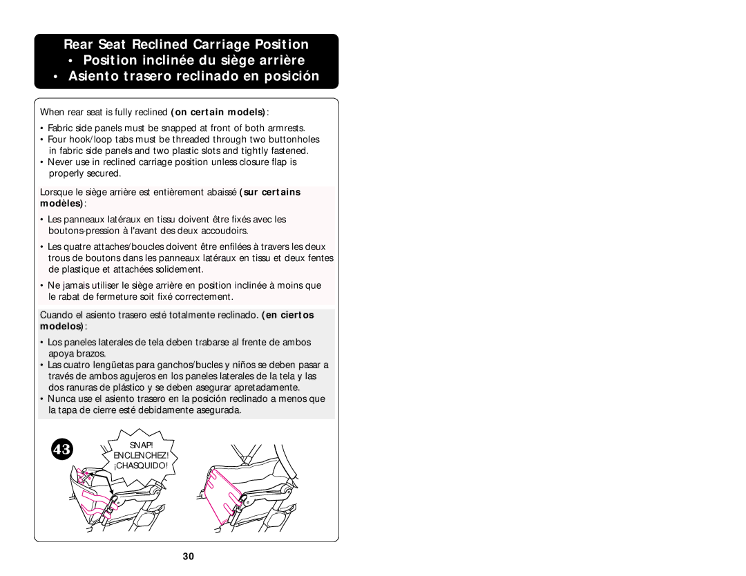 Graco ISPA067AA manual Enclenchez ¡CHASQUIDO 
